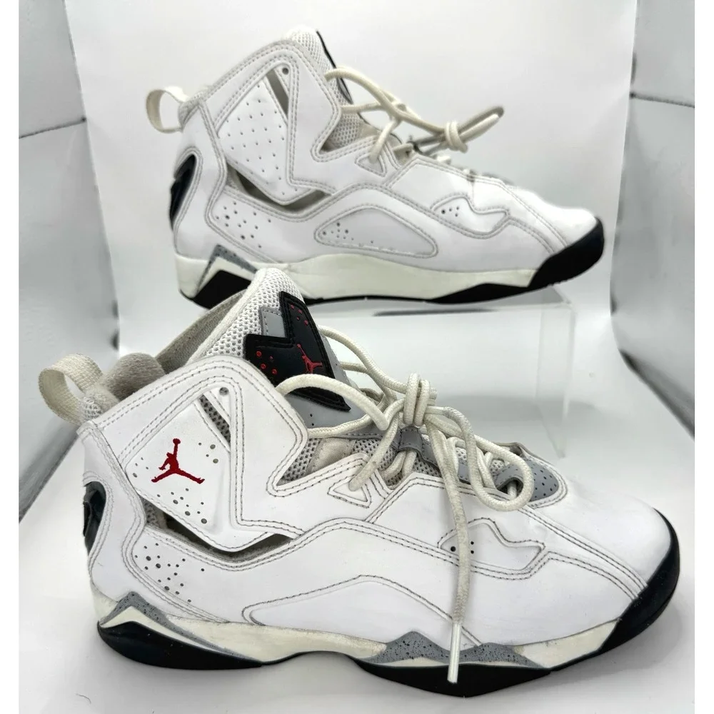 Jordan Flight True Flight GS 343795-121 White Red Black Sneakers 5.5Y/W Sz 7